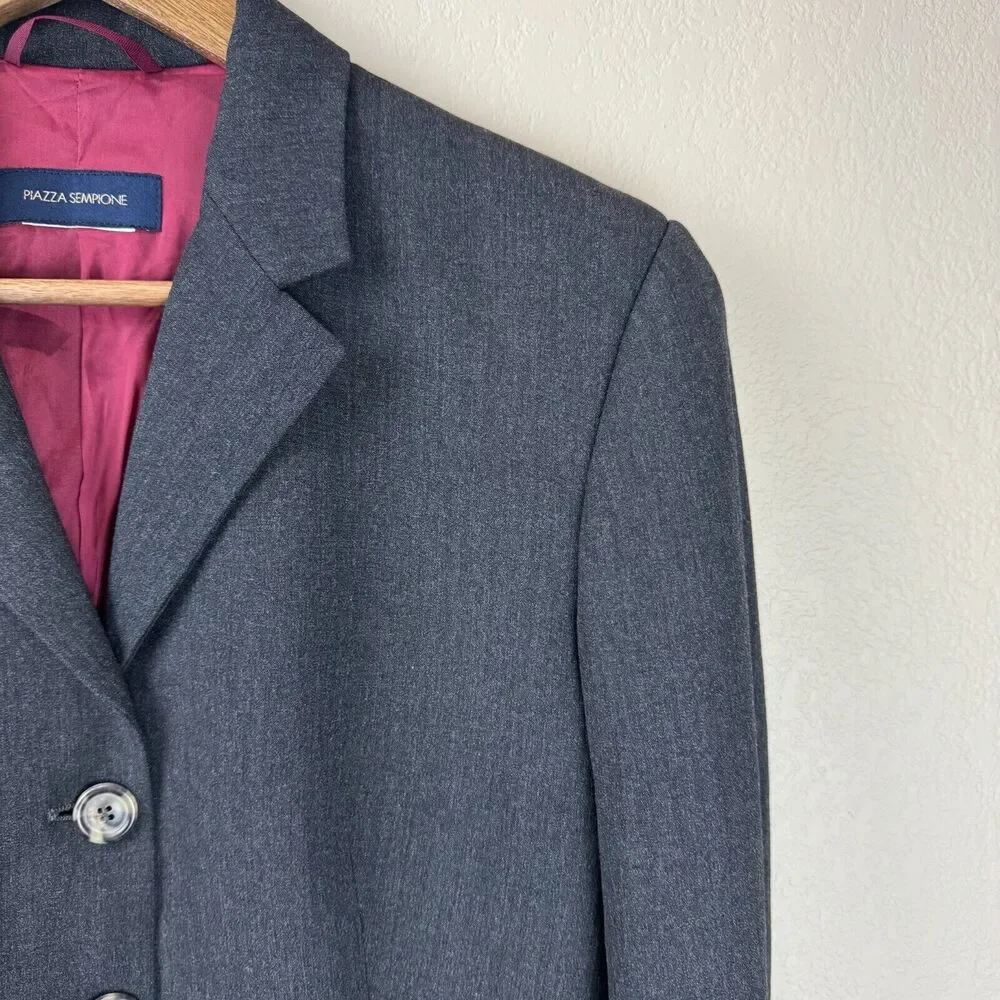 Piazza Sempione Mens Blazer Suit Jacket Size 44 Four Button Blue Front Pocket‎